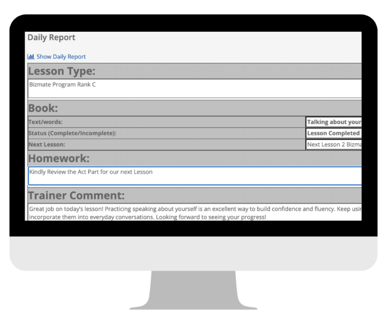 Speakup Online ders raporu