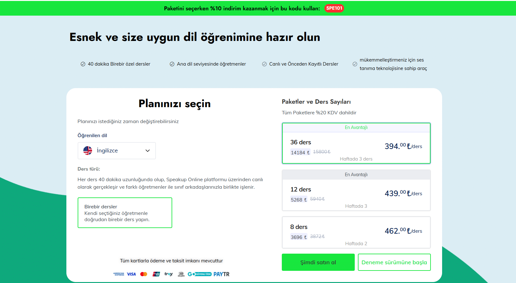 SpeakUp Online, yabancı dil kurs fiyatları için en şeffaf platformdur.